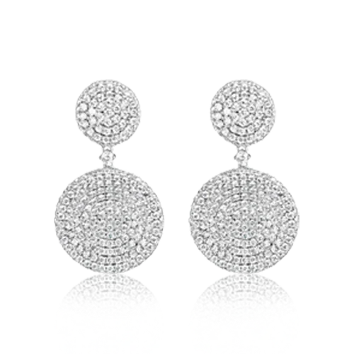 Diamond Double Disc Dangle Earrings