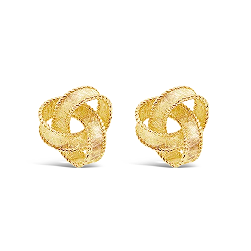 Intertwined Gold Ribbon Estate Earrings