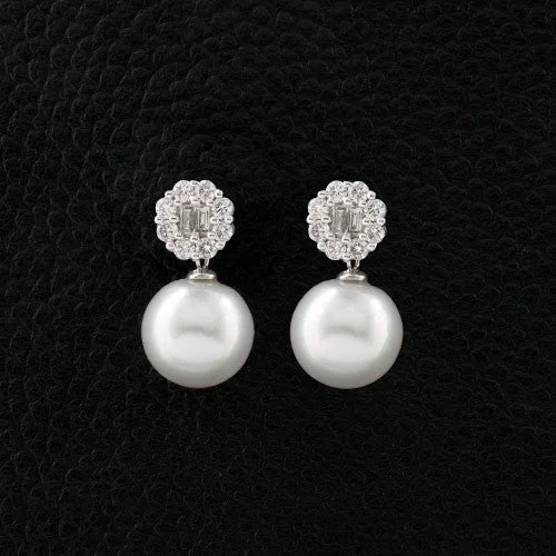 Pearl & Diamond Earrings