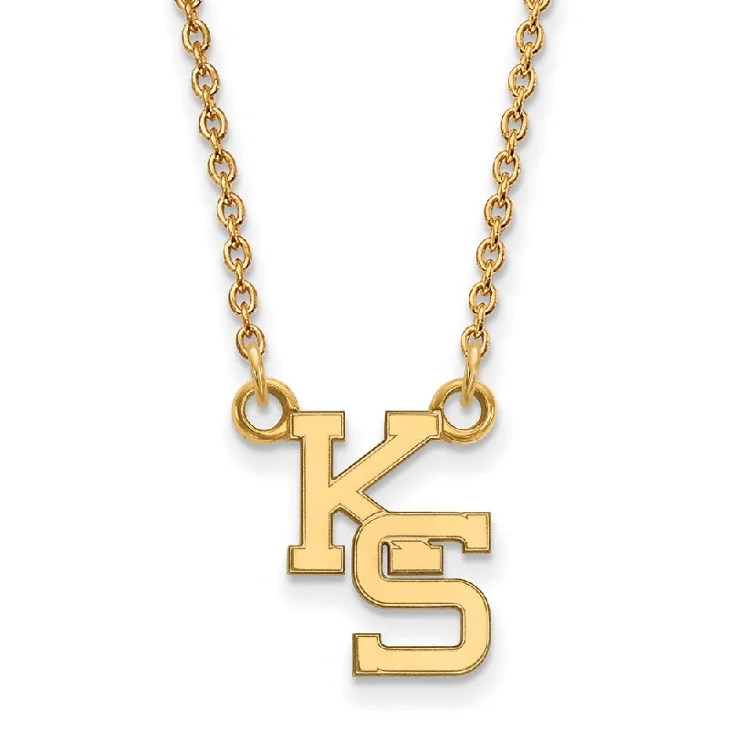 14k Yellow Gold Kansas State Small Pendant Necklace