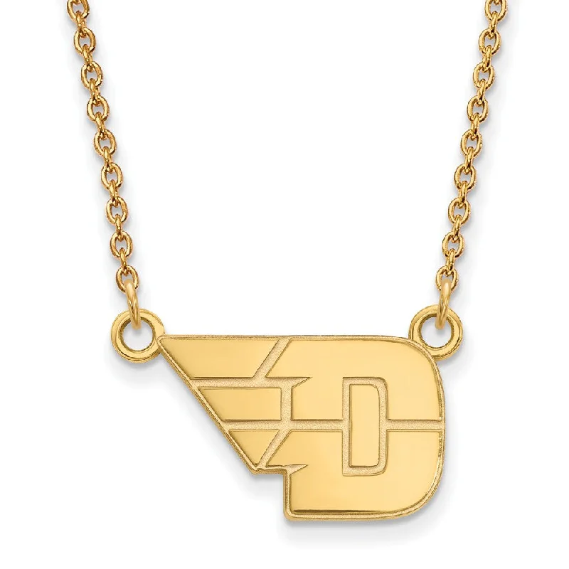 14k Gold Plated Silver U of Dayton Small Pendant Necklace