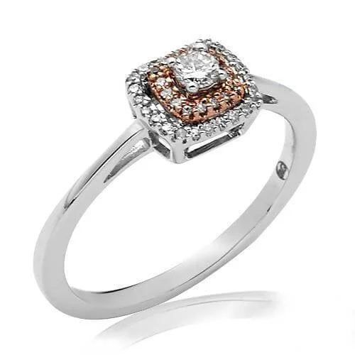 14KW+R 0.25CTW DIAMOND BRIDAL RING