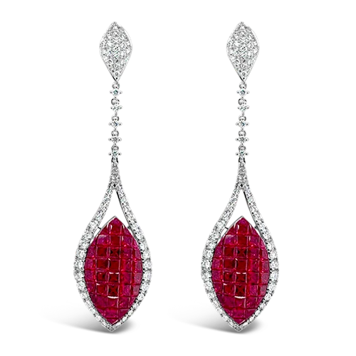 Ruby & Diamond Dangle Earrings