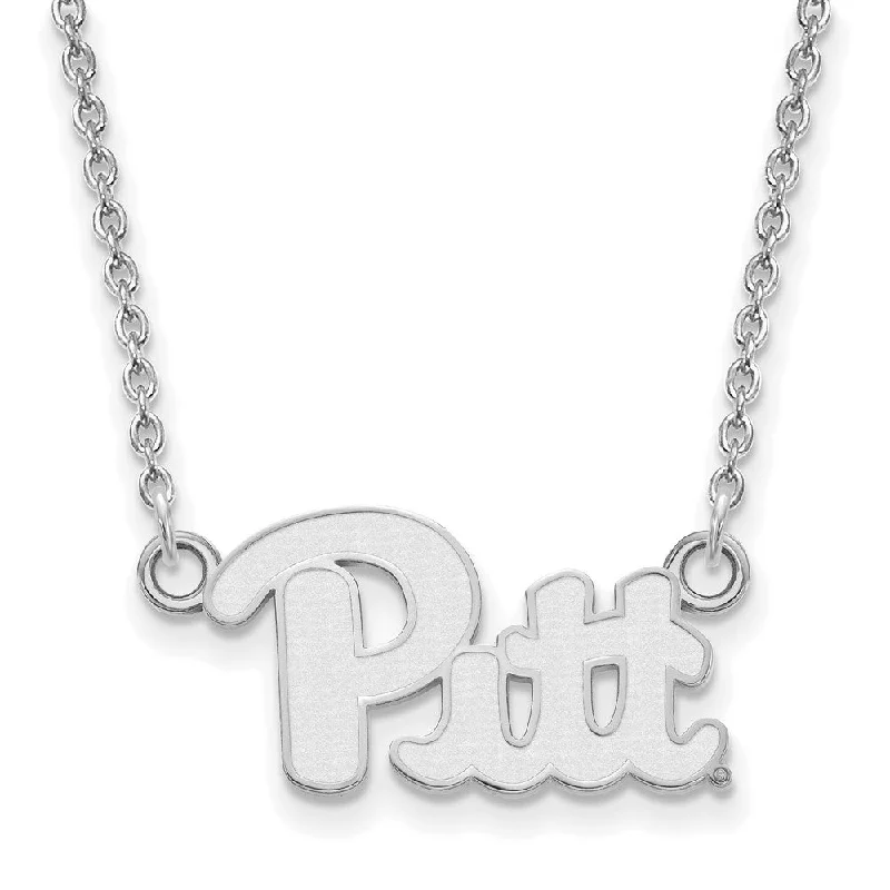 Sterling Silver U of Pittsburgh Small 'Pitt' Pendant Necklace