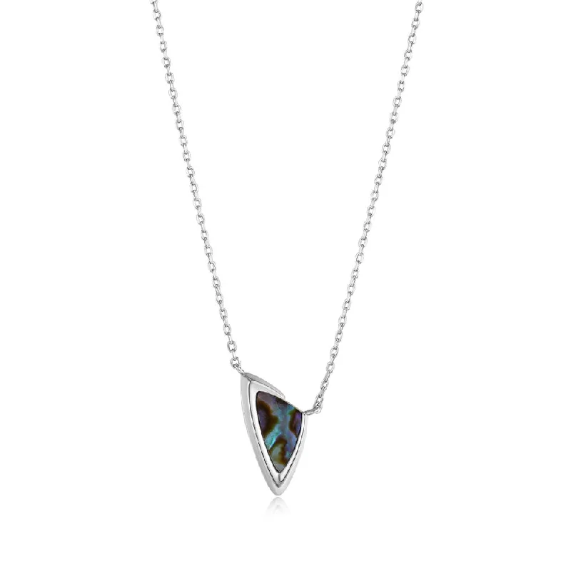 Sterling Silver Abalone Arrow Necklace by Ania Haie