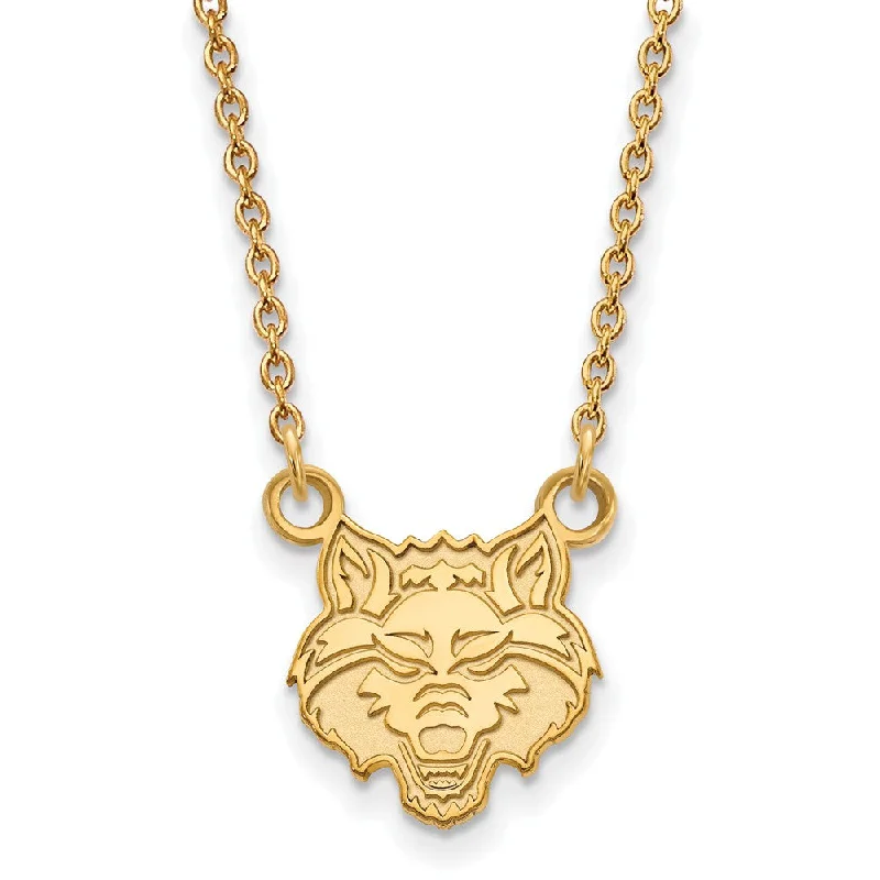 14k Gold Plated Silver Arkansas State Small Pendant Necklace