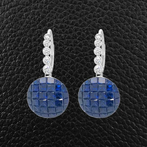 Sapphire & Diamond Dangle Earrings