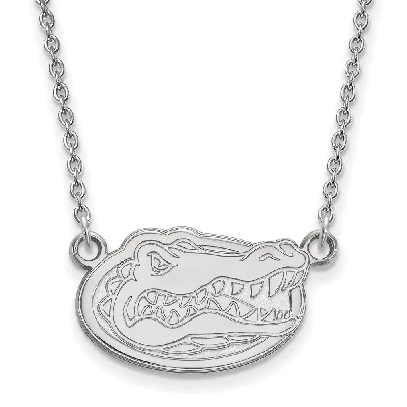 Sterling Silver U of Florida Small Gator Pendant Necklace