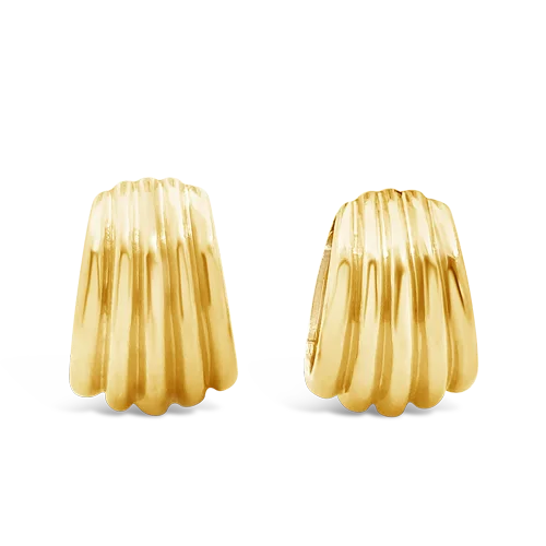 Ribbed Gold Estate Earrings