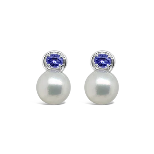 South Sea Pearl & Tanzanite Earrings