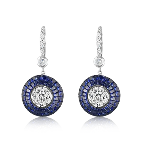 Sapphire & Diamond Dangle Earrings