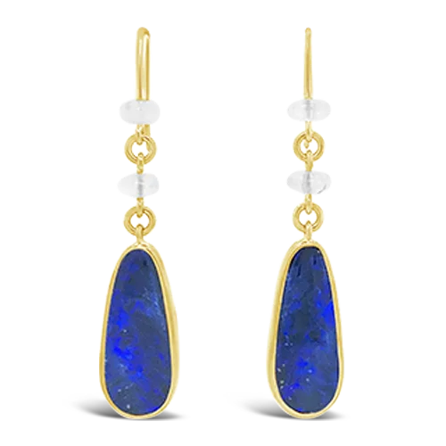 Opal & Moonstone Dangle Earrings