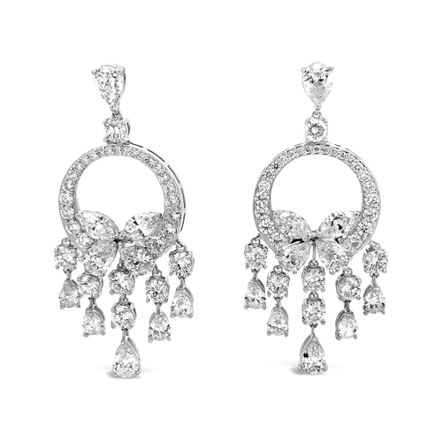 Diamond Drop Estate Earrings