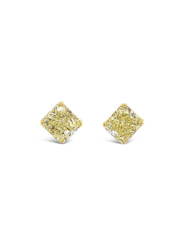 Fancy Yellow Diamond Stud Earrings