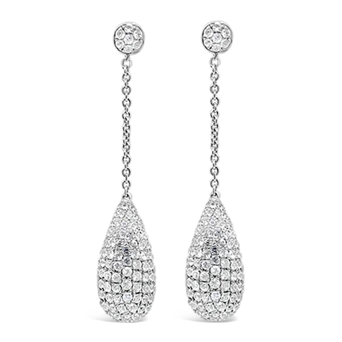 White Sapphire Dangle Earrings