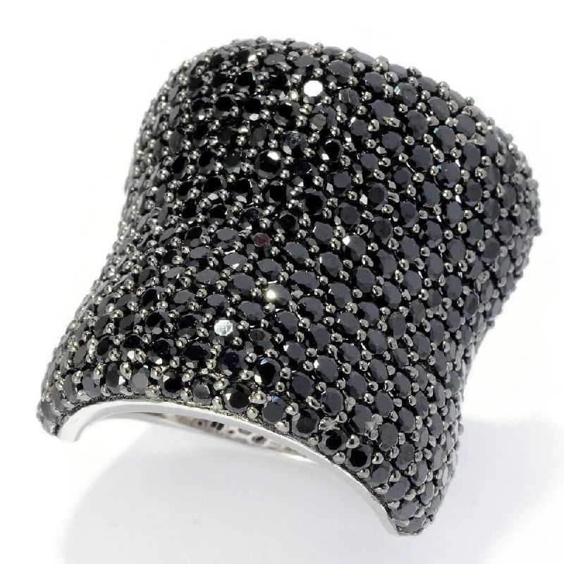 925 Sterling Silver Black Spinel Ring