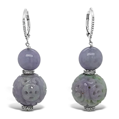 Lavender Jade Dangle Earrings