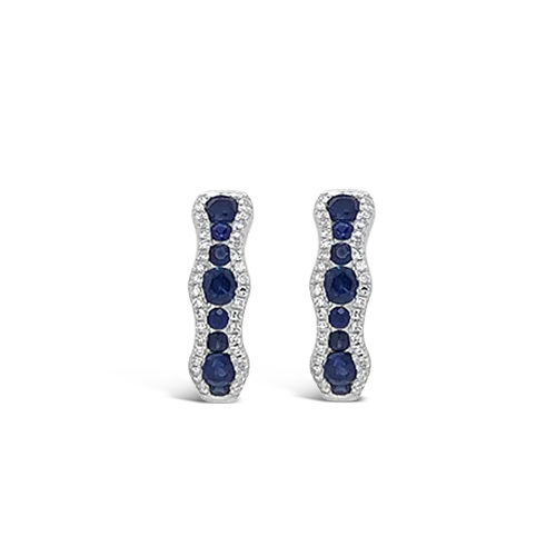 Sapphire & Diamond Hoop Earrings