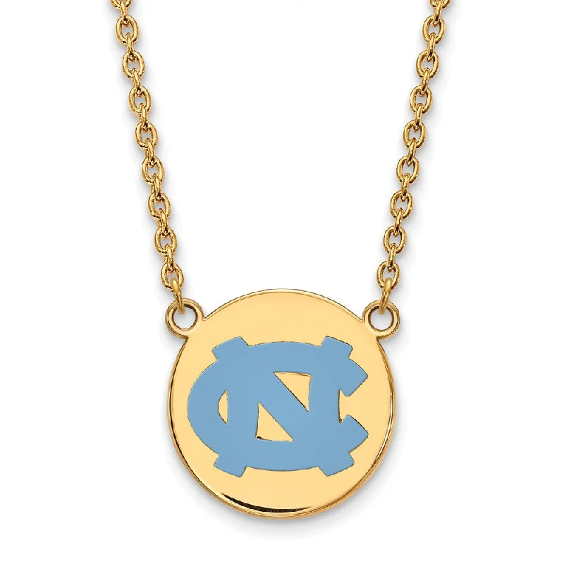 14k Gold Plated Silver North Carolina Enamel NC Pendant Necklace