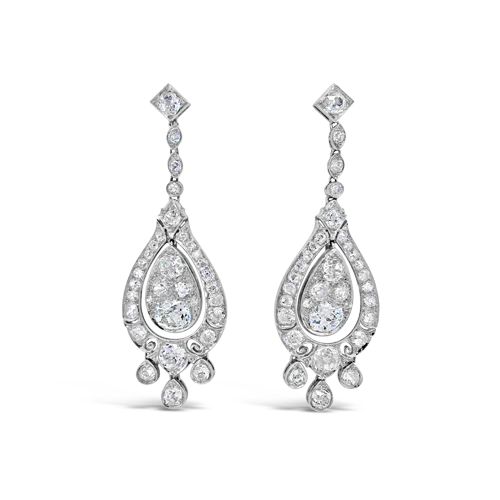 Diamond Chandelier Estate Earrings