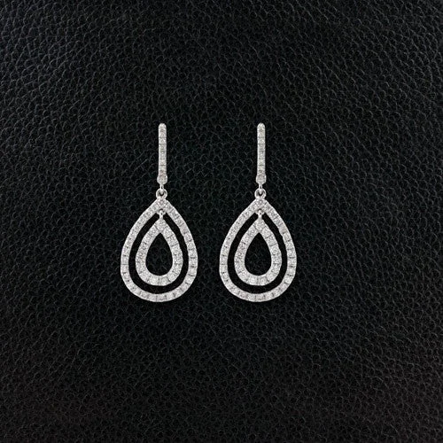 Double Teardrop Diamond Earrings