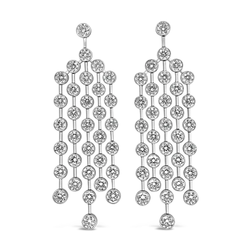 Round Diamond Dangle Earrings