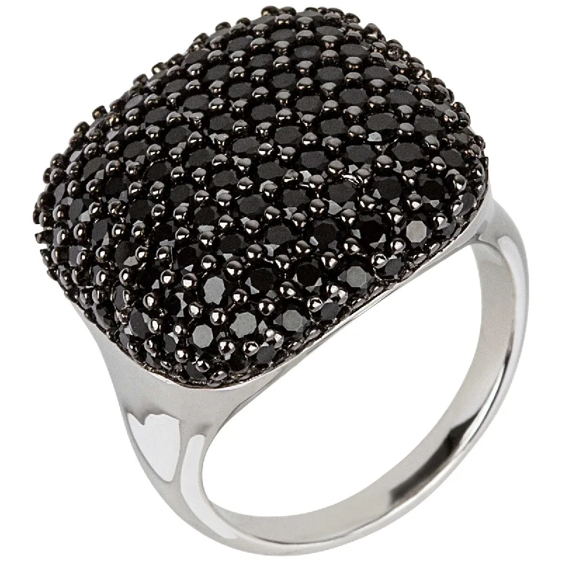 925 Sterling Silver Black Spinel Gemstone Ring