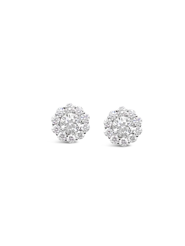 Diamond Halo Style Earrings