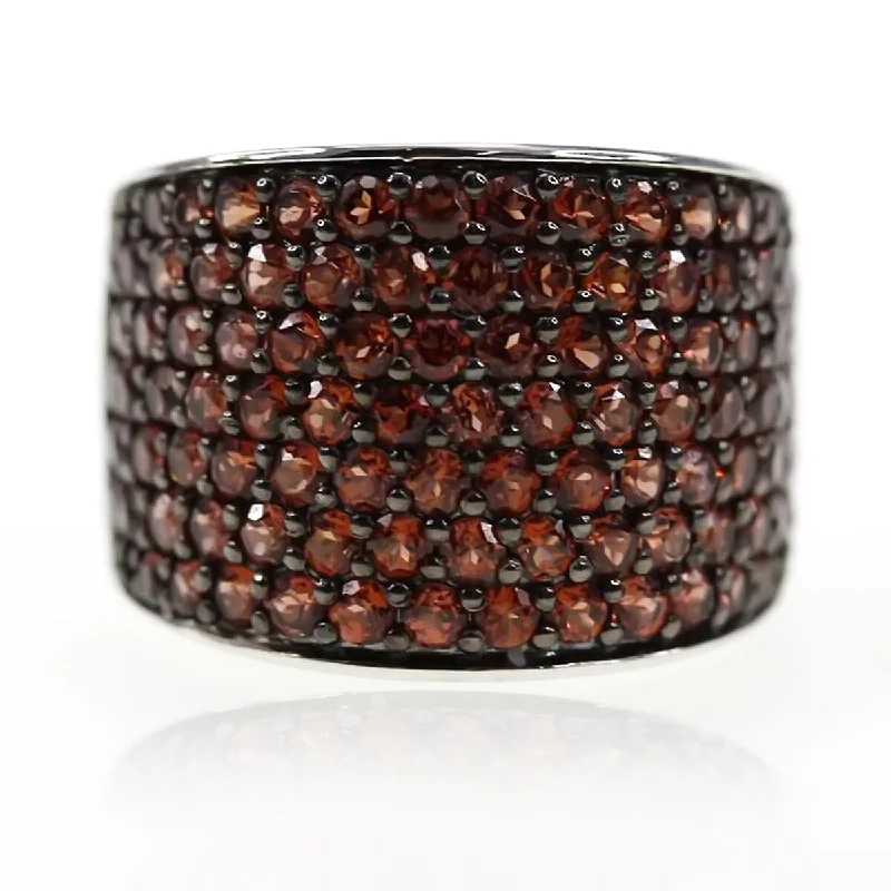 925 Sterling Silver Red Garnet Ring