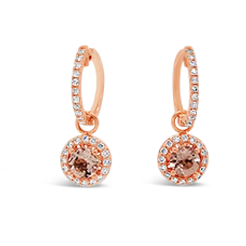 Morganite & Diamond Earrings