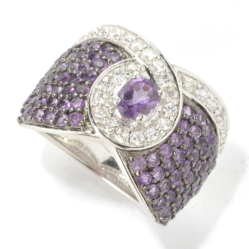 Sterling Silver 2.02Ctw African Amethyst Ring