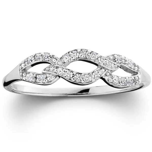 Pompeii3 10k White Gold 1/10ct TDW Diamond Infinity Wedding Ring (I-J,I2-I3)