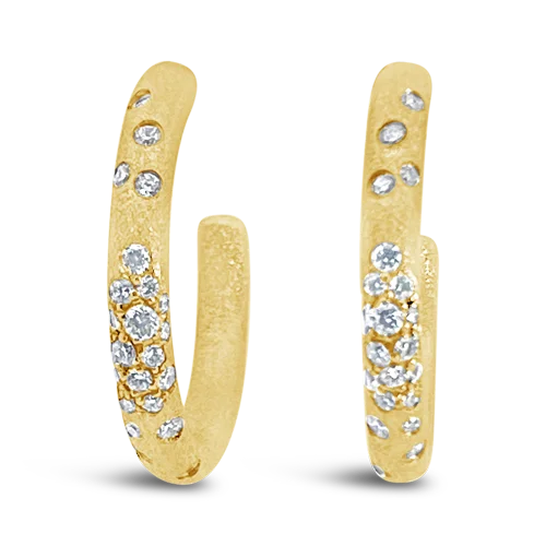 Diamond "J" Hoop Earrings