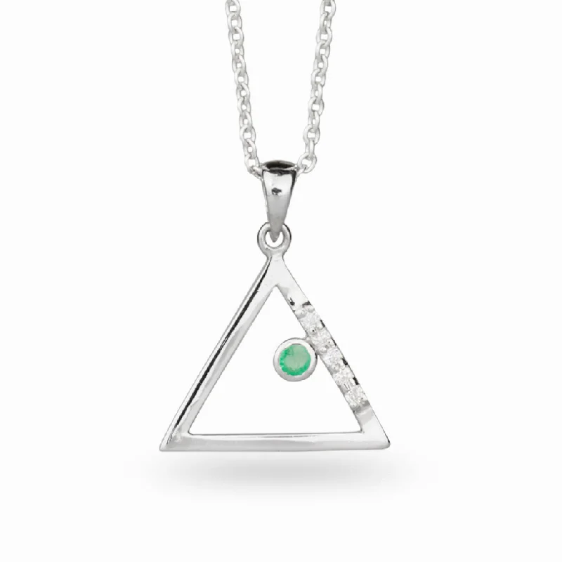 Triangulo: Emerald & Diamond Necklace