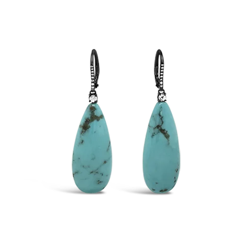 Turquoise & Diamond Earrings