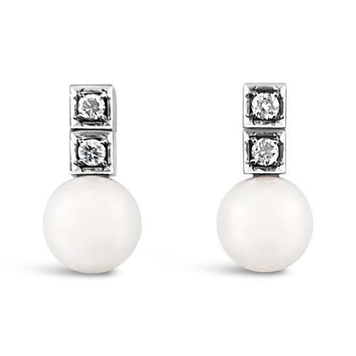 Diamond & Pearl Earrings