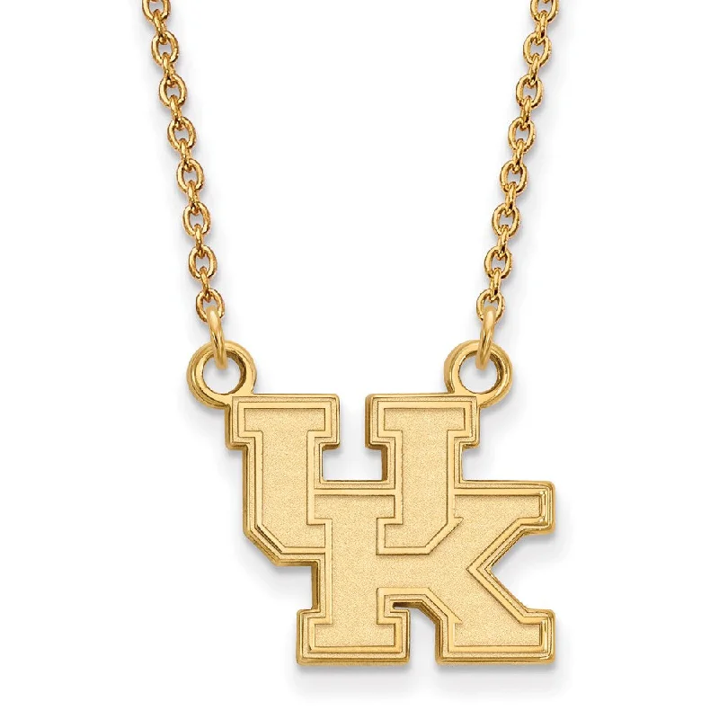 14k Yellow Gold U of Kentucky Small 'UK' Pendant Necklace