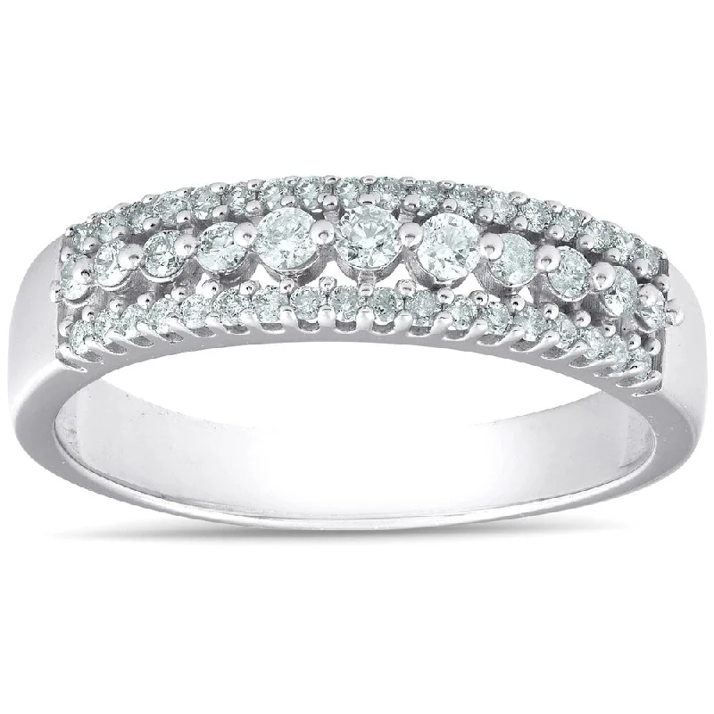 1/3ct Diamond Anniversary Ring 10K White Gold