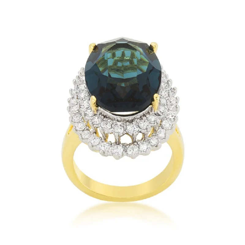 Two-Tone Double Halo Cocktail Ring