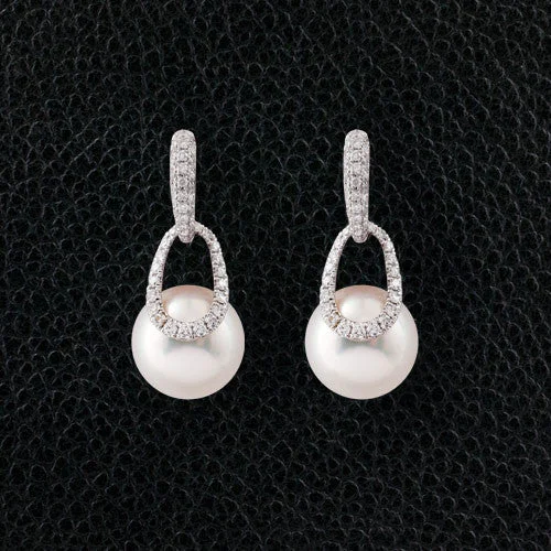 South Sea Pearl & Diamond Earrings