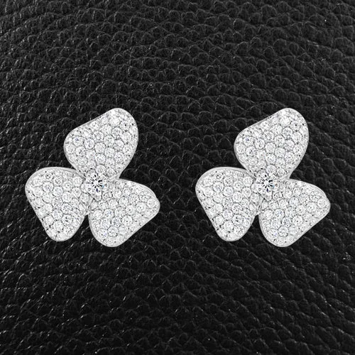 Diamond Flower Earrings