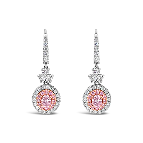 Pink Diamond Dangle Earrings