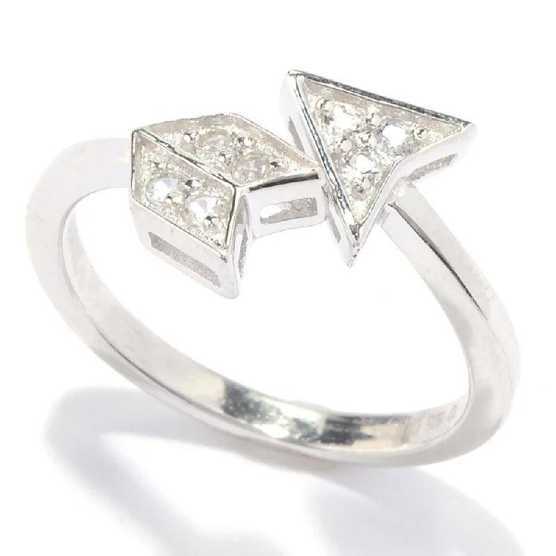 Sterling Silver White Topaz Arrow Toe Ring