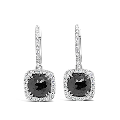 Black & White Diamond Dangle Earrings