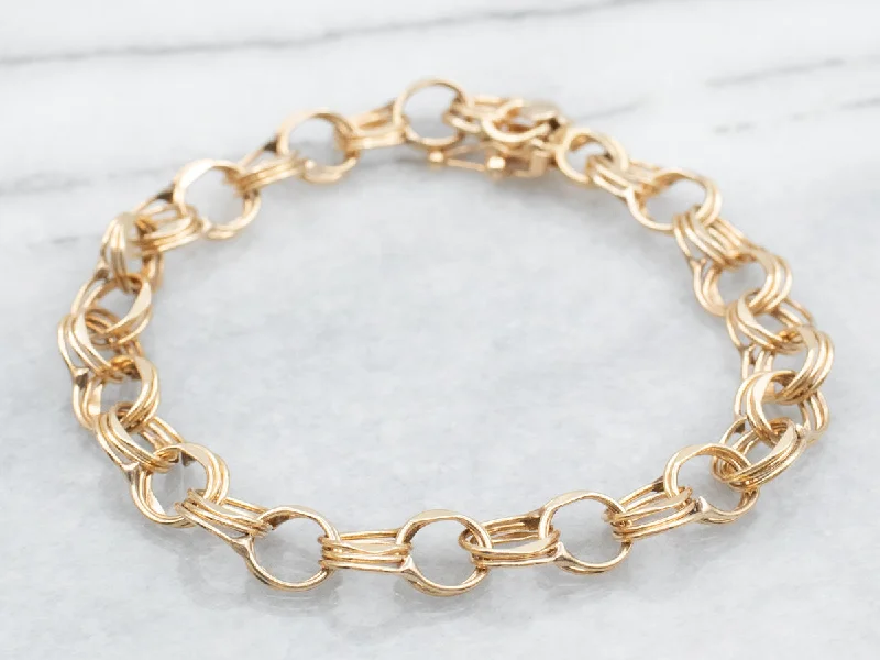 Triple Loop Chain Linkl Bracelet with Box Clasp