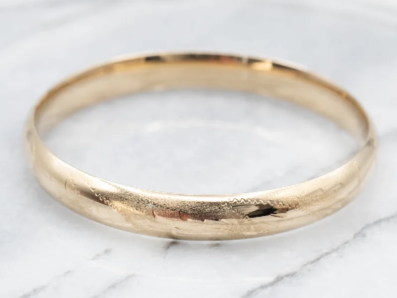 Vintage Gold Etched Bangle Bracelet