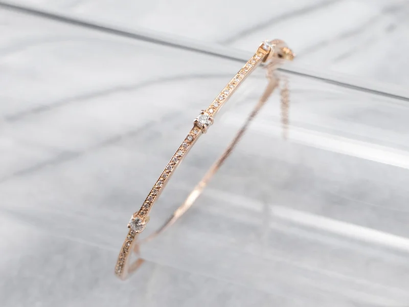 Rose Gold Diamond Bangle Bracelet