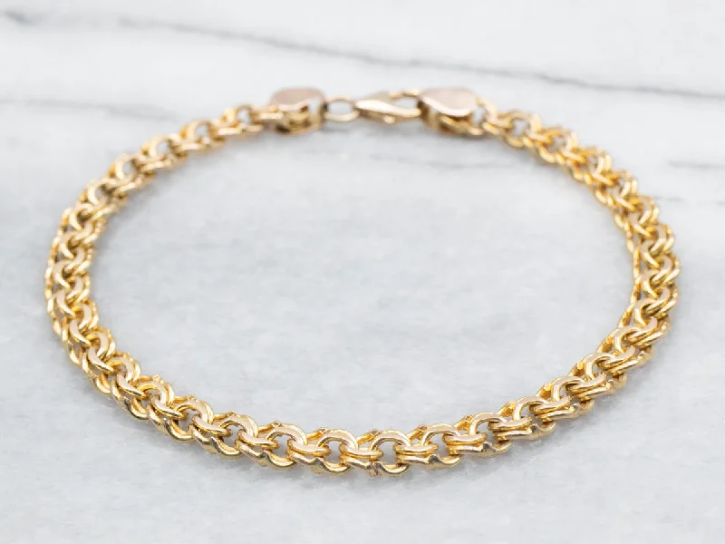 Yellow Gold Charm Bracelet with Lobster Clasp