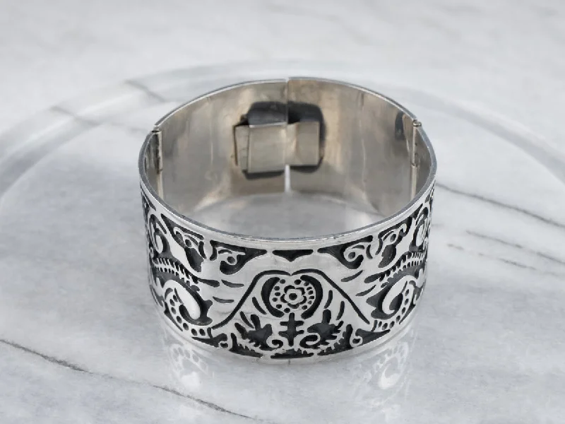 Mexican Sterling Silver Patterned Bracelet