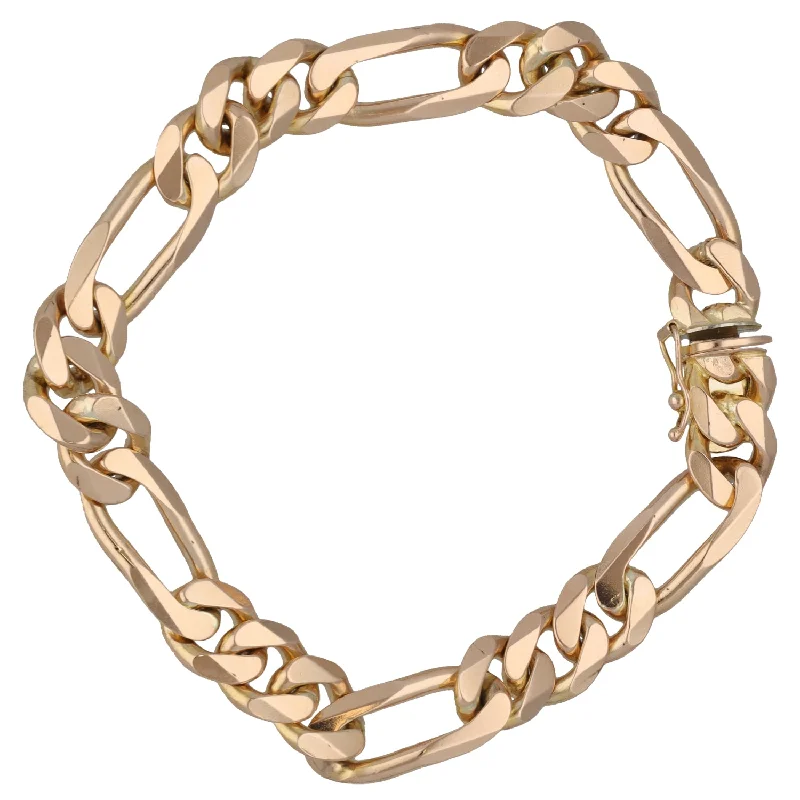 9ct Rose Gold Figaro Bracelet